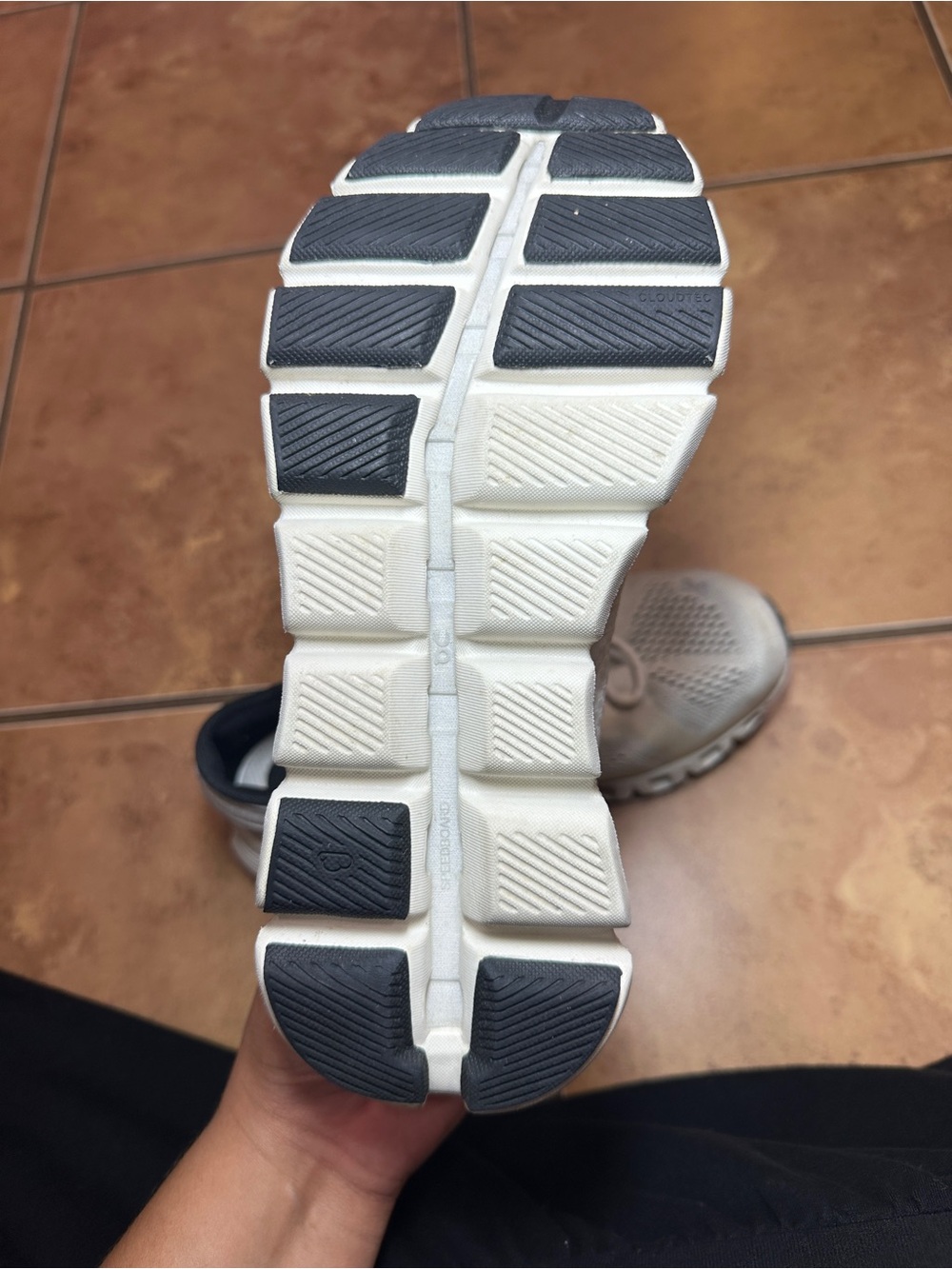 On Running Cloud X Women's Athletic Shoes in White and Black - 8 - Picture 9 of 10